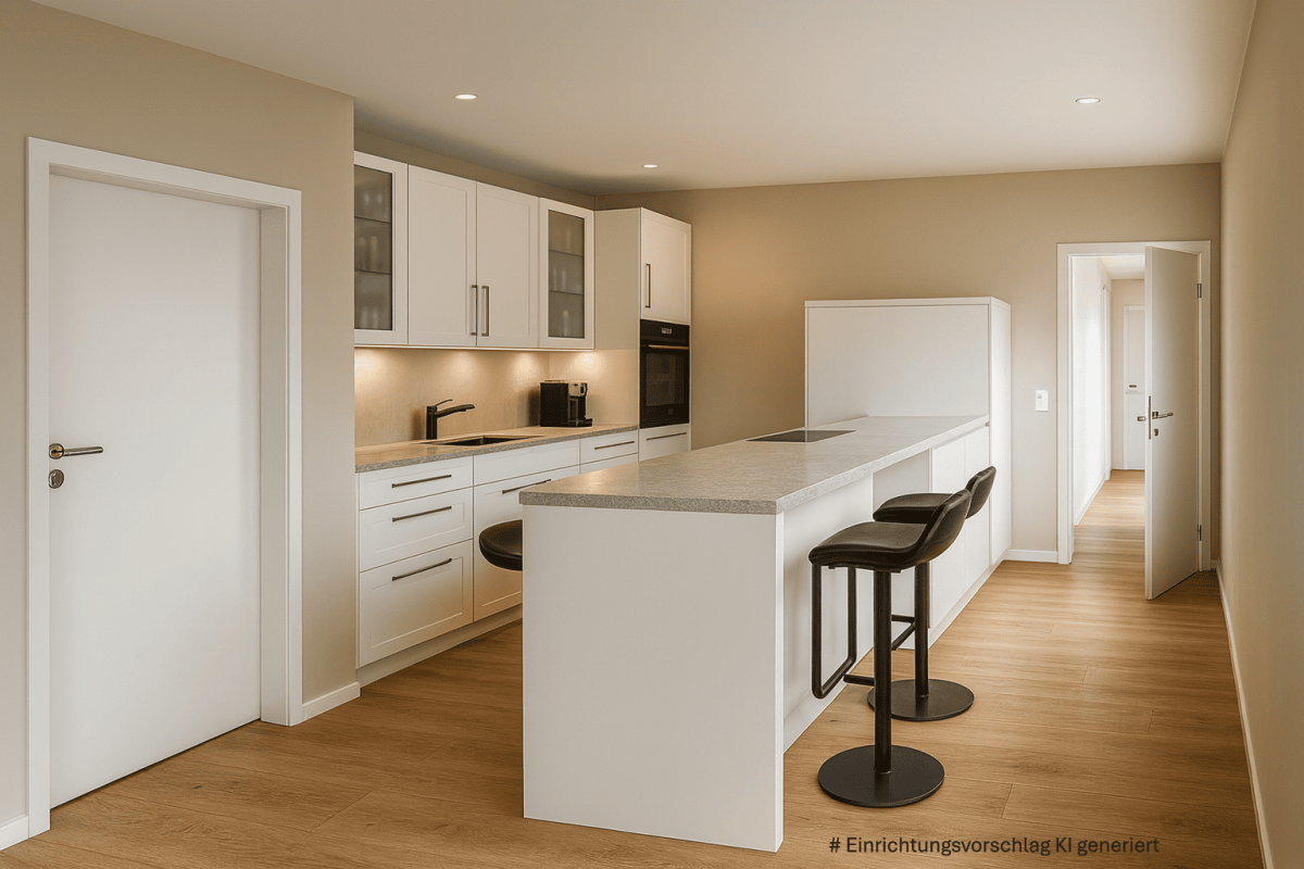Visualisierung der K&uuml;che Wohnung 4