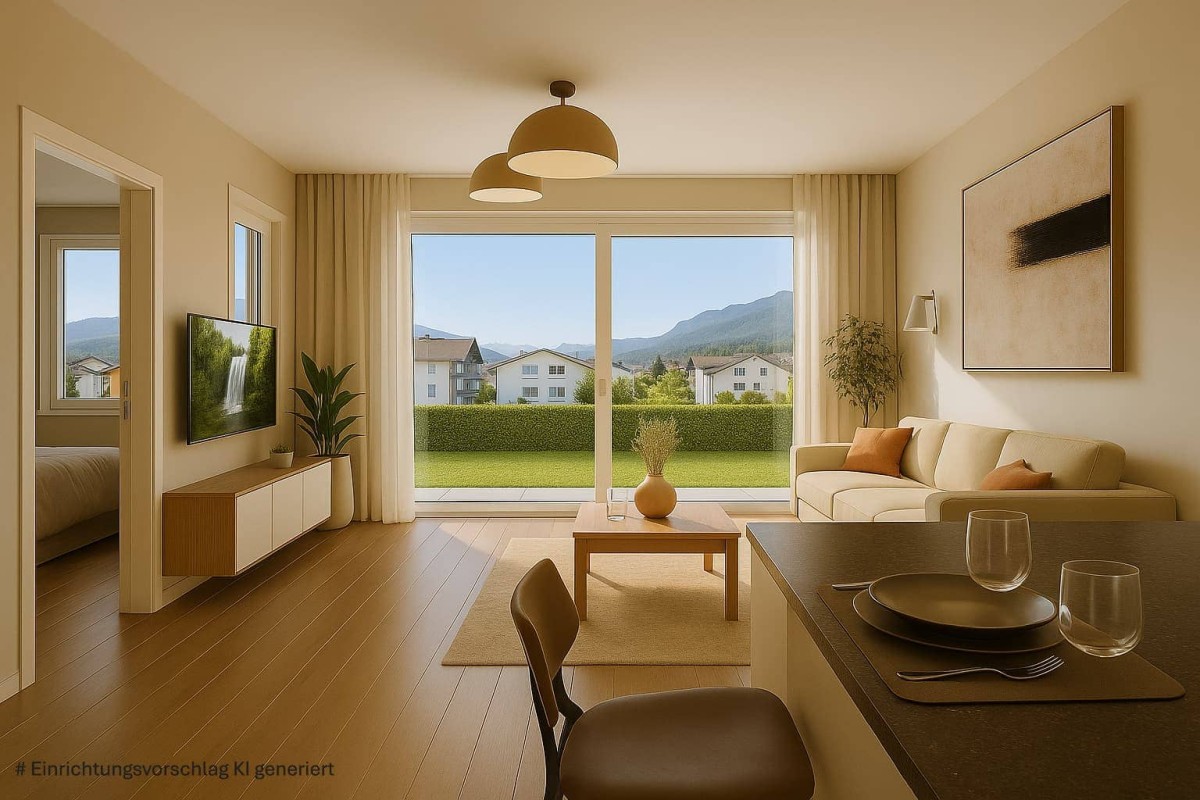 Visualisierung Wohnbereich Wohnung 5